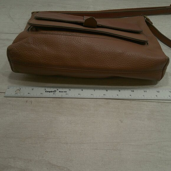 Vintage Retired Fossil 2 Tone Brown Leather Crossbody Bag Purse Pocketbook - Picture 10 of 11